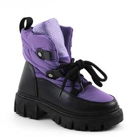 ​Cizme imblanite de zapada , cu platforma XH2306-PURPLE, Culoare (12): Negru + Mov, Marime (12): 39 - - Roveli