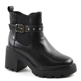 Ghete imblanite de dama , cu catarama argintie BH208-BLACK, Culoare (12): Negru, Marime (12): 38** - - Roveli