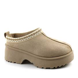 Papuci imblaniti de dama , tip UG , cu platforma BK-301-BEIGE, Culoare (12): Bej, Marime (12): 39 - - Roveli