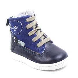 Ghete inalte pentru copii , PRIMII PASI ,  din piele naturala 3144-BLEUMARIN/MC, Culoare (12): Bleumarin, Marime (12): 22 - - Roveli