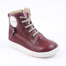 Ghete inalte pentru copii , PRIMII PASI ,  din piele naturala 3144-BORDO/MC, Culoare (12): Bordo, Marime (12): 20 - - Roveli