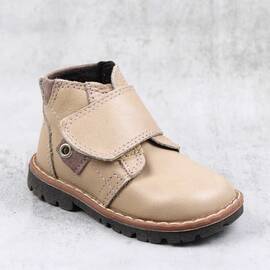 Ghete imblanite de copii, din piele naturala  PRIMII PASI  1392-BEJ/BB, Culoare (12): Bej, Marime (12): 18 - - Roveli