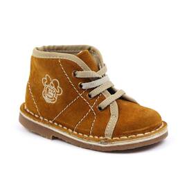 Ghete usoare , pentru copii , din piele naturala intoarsa , PRIMII PASI 445-MARO/PP, Culoare (12): Maro, Marime (12): 22 - - Roveli