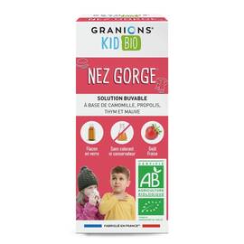 ​LGN Kid Bio Nas-Gat – Sirop pentru nas si gat cu aroma de capsuni, 125 ml – Granions Franta - - Roveli