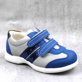 Pantofi sport , pentru copii , din piele naturala 3229-ALBASTRU/ALB/MC, Culoare (12): Bleumarin, Marime (12): 27 - - Roveli