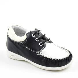 Pantofi usori pentru copii , din piele naturala 370-BLEUMARIN/ALB, Culoare (12): Bleumarin, Marime (12): 29 - - Roveli