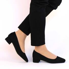 ​Pantofi de dama eleganti cu toc mic ZM-60-BLACK, Culoare (12): Negru, Marime (12): 38 - - Roveli