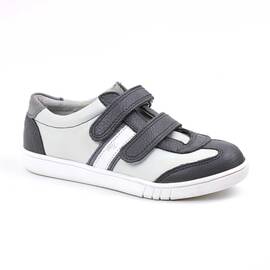 Pantofi casual ,unisex , pentru copii , din piele naturala 3229-ALB/GRI/G, Culoare (12): ALB/GRI, Marime (12): 35 - - Roveli