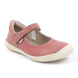 Balerini usori , pentru copii , din piele naturala , cu dungi orizontale 1796-ROSU/ALB/MC, Culoare (12): Rosu, Marime (12): 27 - - Roveli