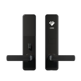 Incuietoare inteligenta DacEnergy©, pentru hotel, apartament, camin, pensiune, material aluminiu, deblocare card RFID / cheie, pentru usa din lemn, negru - - Roveli