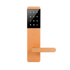 Incuietoare inteligenta DacEnergy©, pentru hotel,apartament, motel, material aluminiu, deblocare Aplicatie TTLock / TTHotel / Card RFID / Cheie, pentru usa din lemn, auriu - - Roveli