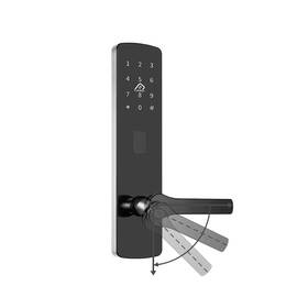 Incuietoare inteligenta DacEnergy©, pentru hotel, apartament, material otel inoxidabil, deblocare Aplicatie TTLock / TTHotel / Card RFID / Cheie, pentru usa din lemn, negru/argintiu - - Roveli