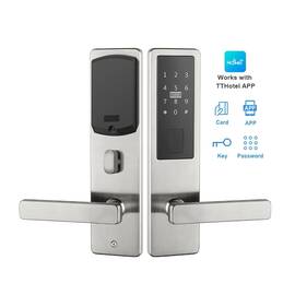 Incuietoare inteligenta DacEnergy©, pentru hotel, apartament, motel, material otel inoxidabil, deblocare Aplicatie TTLock / TTHotel / Card RFID / Cheie, culoare argintiu - - Roveli