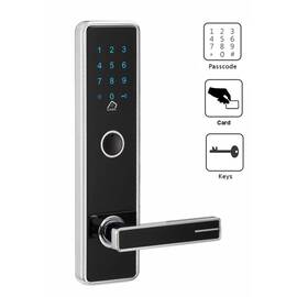 Incuietoare inteligenta DacEnergy©, pentru hotel, apartament, birou, material aliaj de zinc, deblocare parola / card / cheie, rezistenta la apa IP65, culoare negru/argintiu - - Roveli