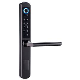 Incuietoare inteligenta DacEnergy©, deblocare APP Bluetooth/card /amprenta/cod/cheie mecanica, pentru usa din lemn/aluminiu/culisanta , culoare negru - - Roveli