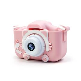 Camera foto/video pentru copii DacEnergy©, model pisicuta, ecran LCD de 2.0 inch, camera duala, jocuri, rezolutie foto 20MP, video 1080P Full HD, culoare roz - - Roveli