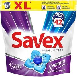 ​Detergent de rufe capsule Savex Super Caps, curatare puternica, Semana Parfume, 42 capsule - - Roveli