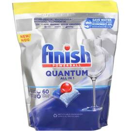 Detergent pentru masina de spalat vase Finish Poweball Quantum All in One, formula de curatare superioara, 60 spalari - - Roveli