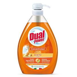 Detergent de vase Dual Power cu Otet, manual, super concentrat, 1000 ml - - Roveli