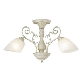 Lustra Klausen, confectionata din metal, abajururile din sticla, 3 surse de tip E27,  design simplu, finisaj alb antic - - Roveli