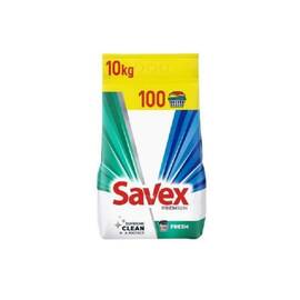 Detergent de rufe automat, Savex 2in1 Fresh, 10 kg, miros puternic, 100 spalari - - Roveli