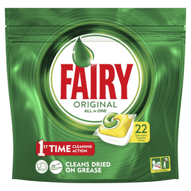 Detergent pentru masina de spalat vase Fairy Original, puternic, 22 capsule - - Roveli