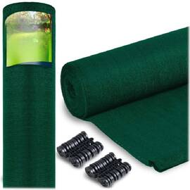 ​Plasa umbrire , material HDPE rezistent, 80% umbrire, gramaj 110 g/m², protectie UV, 50 de cleme de montare, 25 x 1.5 m, gri - - Roveli