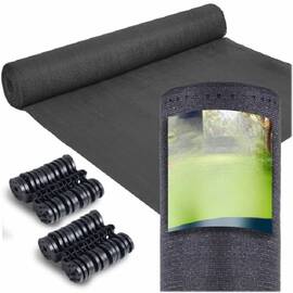 ​Plasa umbrire , material HDPE rezistent, 80% umbrire, gramaj 110 g/m², protectie UV, 50 de cleme de montare, 50 x 1.5 m, gri - - Roveli