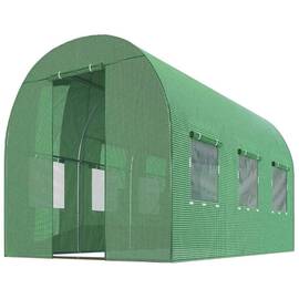 Solar gradina DacEnergy©, profile din otel, folie PE 140g/m2, intrare cu fermoar, 6 ferestre cu plasa de tantari, 2x3m 6m2, rezistenta la UV4, verde - - Roveli
