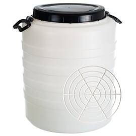 Bidon, confectionat din polietilena, cu presator, maner incorporat, capac, 38.6 x 46.5 cm, capacitate de 45 de litri - - Roveli