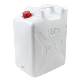 Bidon, confectionat polietilena de inalta densitate, cu capac, 33 x 23 x 47 cm, 30 litri, alb si rosu - - Roveli