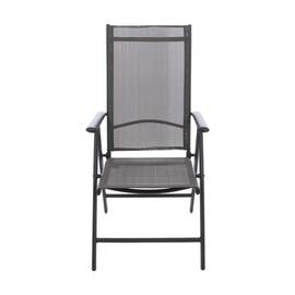 ​Scaun gradina DacEnergy©, material metal si textilen, pliabil pe 7 pozitii, 56x70x107 cm, gri - - Roveli