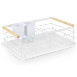 Uscator de vase DacEnergy©, un nivel, cu tava de uscare, solid si elegant, scurgere de tacamuri, 43 x 32 x 14 cm, alb - - Roveli