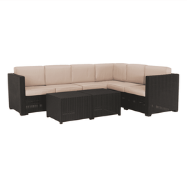 Set de grădină din rattan, 3 piese, maro/bej, RODEN - - Roveli