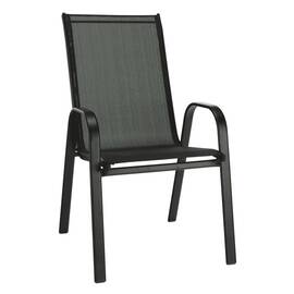 Scaun stivuibil, gri închis/negru, ALDERA - - Roveli