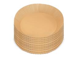 ​Set hartie de copt pentru friteuza, sigure si practice, unica folosinta, diametrul inferior 16 cm, inaltime 4,5 cm, 20 buc, maro - - Roveli