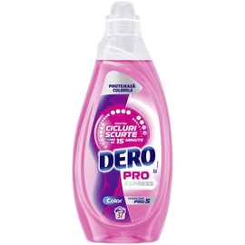 Detergent lichid Dero Pro Express Color, pentru cicluri scurte, parfum placut si delicat, 37 spalari, 1.48 l - - Roveli
