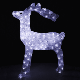 Decor de Craciun DacEnergy©, din acril, forma de ren, 160 LED-uri cu lumina alba constanta, 750 x 550 x 230 mm, exterior - - Roveli
