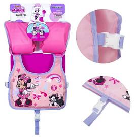 ​Vesta de inot Bestway, grafica cu Minnie, greutate admisa 19-30 kg, bratele reglabile - - Roveli