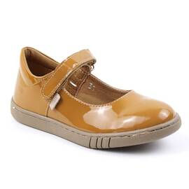 Balerini usori , din piele naturala lacuita , pentru copii , cu talpa groasa 1796-MARO/2 - - Roveli