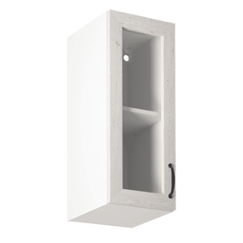 Dulap superior, cu sticlă, alb/pin nordic, model stânga, ROYAL G30S - - Roveli