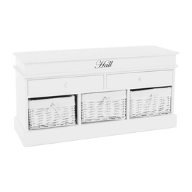Bancă cu spaţiu de depozitare, alb, BLANCO SY1232 - - Roveli