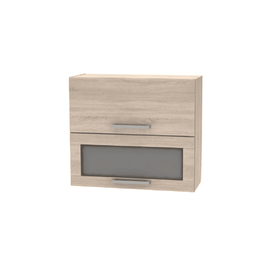 Cabinet superior batant cu sticlă 2DV, stejar sonoma, NOVA PLUS NOPL-016-OH - - Roveli