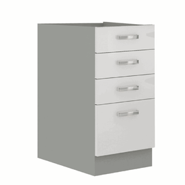 Cabinet inferior, alb extra lucios/gri, PRADO 40 D 4S BB - - Roveli