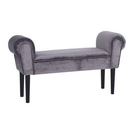 Bancă, catifea Velvet, gri/negru, BURDA - - Roveli