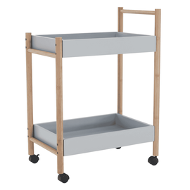 Cărucior de servire, gri / natural, SERYL - - Roveli