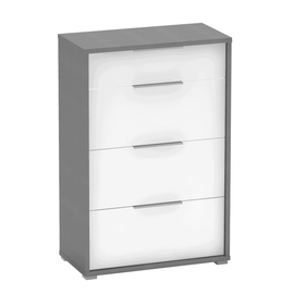 Comodă cu sertare, grafit/albă, RIOMA NEW TIPUL 22 - - Roveli