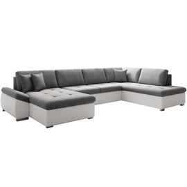 Canapea extensibilă, alb/gri, dreapta, MATAR U - - Roveli