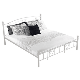 Pat de metal cu somiere, 180x200, alb, BRITA NEW - - Roveli