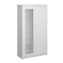 Vitrină joasă 2D1W1S, albă, ERODIN - - Roveli
